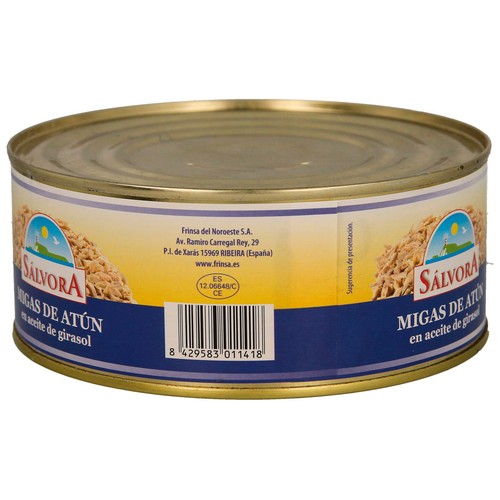 SÁLVORA Atún en aceite de girasol en migas lata de 585 g.