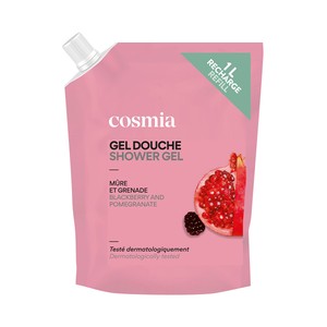 Imagen de COSMIA Recarga de gel para baño o ducha con perfume a mora y granada 1 l.