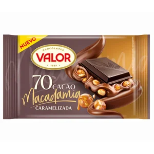 VALOR Chocolate 70 % de cacao macademia 150 g.