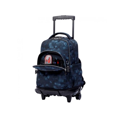 Mochila Escolar con Ruedas Gris Nebula Renglones  TOTTO