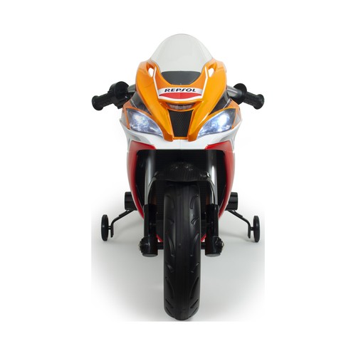 Moto infantil con batería modelo Repsol Honda Competicion, batería de 12V y velocidad hasta 6km/h, INJUSA.