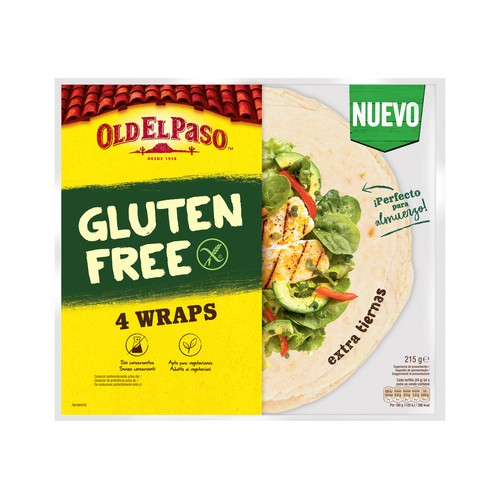 OLD EL PASO Tortillas wrap sin gluten 4 uds. 215 g