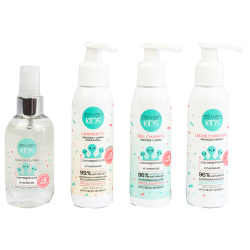 THE SEVEN KIDS COSMETICS Neceser de viaje con producos para el cuidado y la higiene de nuestro bebé THE SEVEN KIDS CONSMETICS.