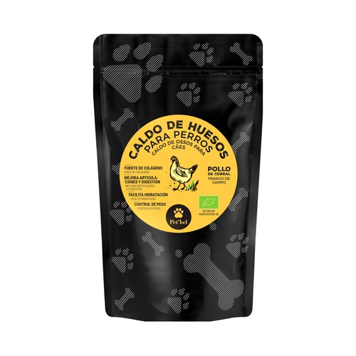 PET"BEL Caldo huesos pollo ecológico para perros 230 ml.