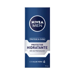 NIVEA Men protege & cuida Crema facial hidratante y protectora, con aloe vera 75 ml.
