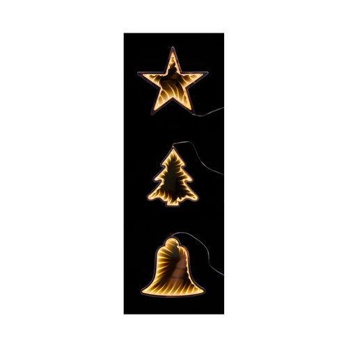 Colgante para Ventana Luz 34 Led a pilas, Árbol, Campana, Estrella para interiores modelos surtidos, ACTUEL