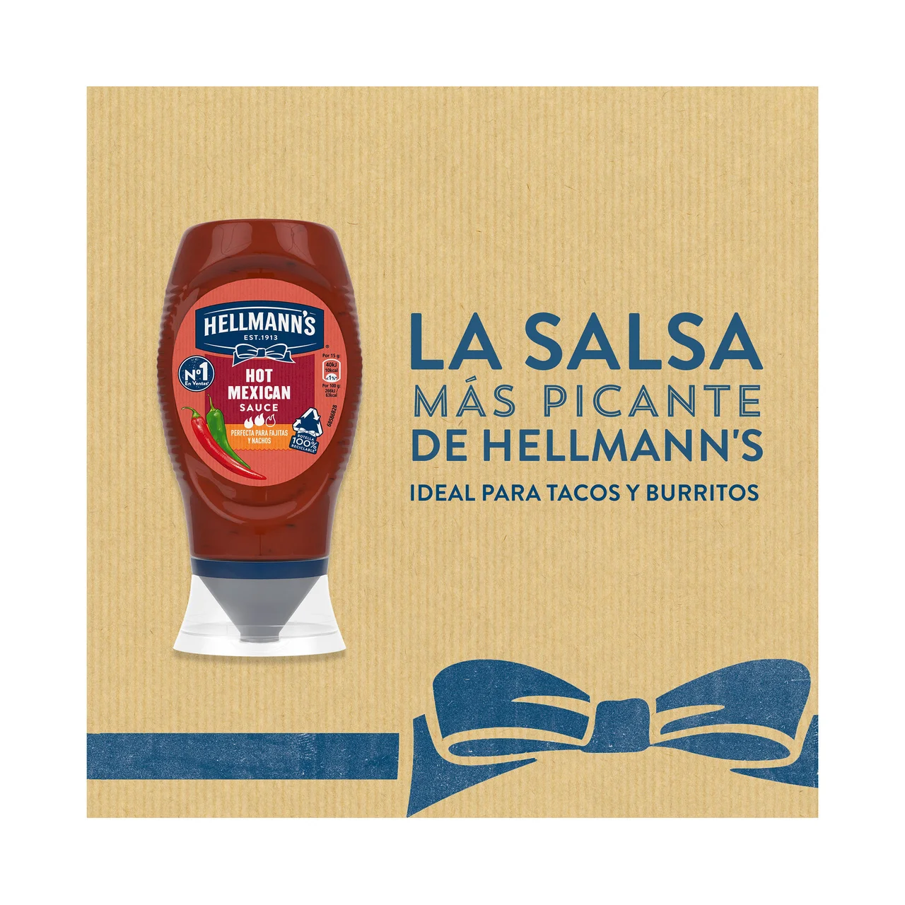 HELLMANN"S Salsa picante ideal para tacos y burritos 250 ml.