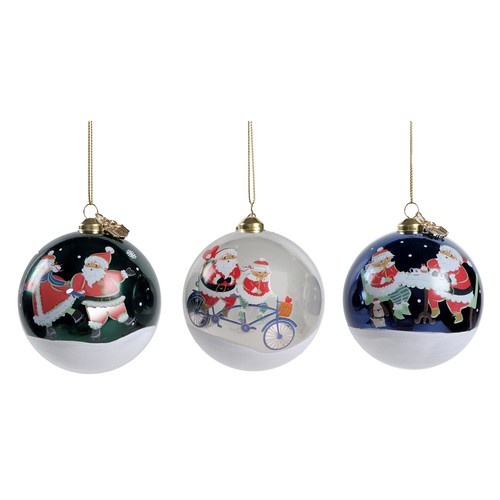 Bolas motivo Santa Claus, Papá Noel 7,8cm modelos surtidos decoración para Árbol de Navidad, ACTUEL