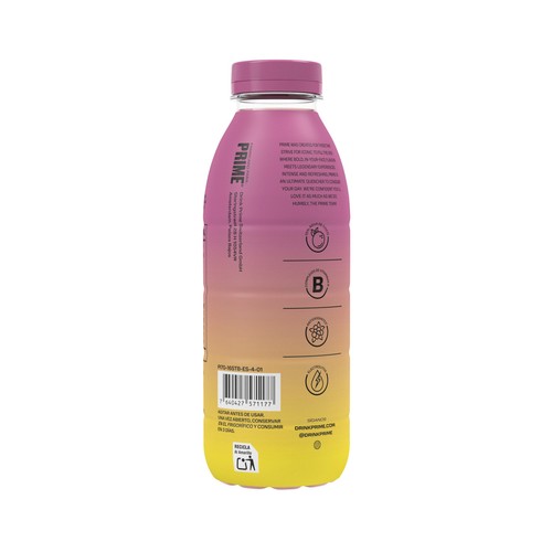 PRIME Bebida isotónica con sabor a strawberry banana 500 ml.