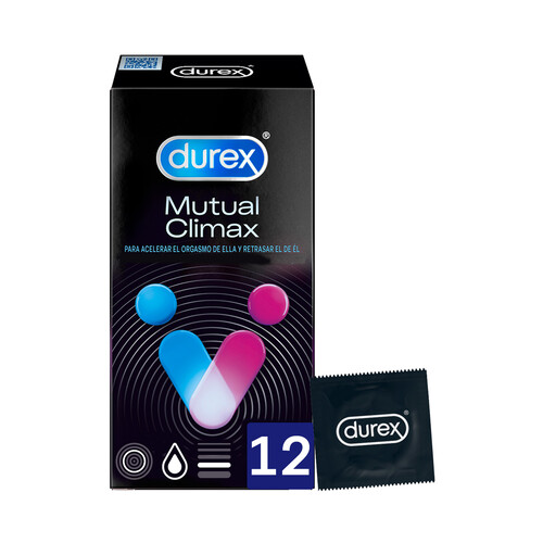 DUREX Preservativos lubricados con acelerante del orgasmo (ella) y retardante (él) DUREX Mutual climax 12 uds