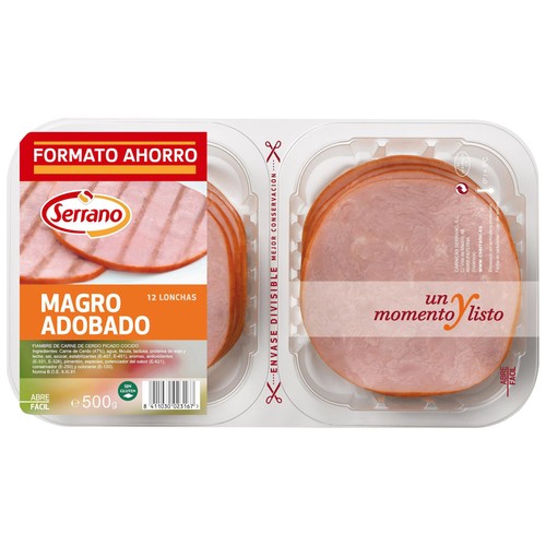 Fiambre de magro adobado SERRANO 500 gr