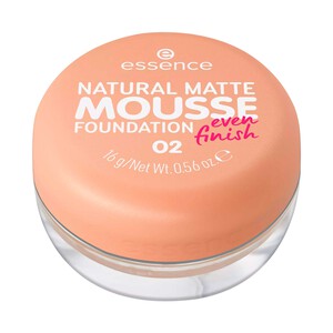 Imagen de ESSENCE Natural matte mousse tono 02 Base de maquillaje mousse, cobertura media, aspecto mate natural.