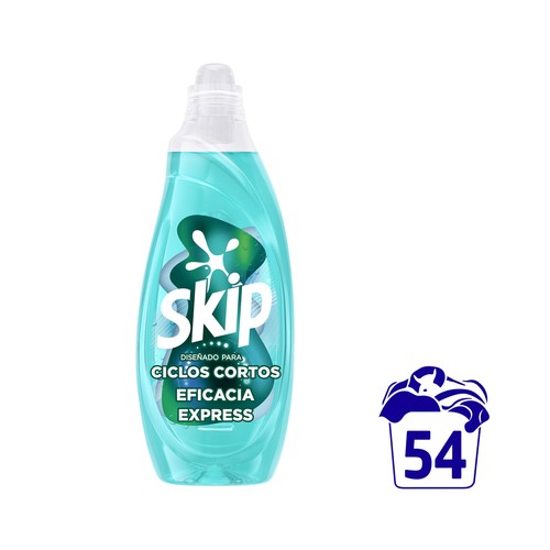 SKIP Detergente líquido eficacia express, especial ciclos cortos 54 lavados.