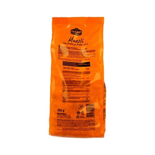 NOGLUT Cereales muesli con frutas y frutos secos, sin gluten y sin