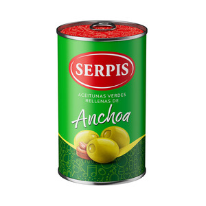Imagen de SERPIS Aceitunas verdes rellenas de anchoa lata 130 g.