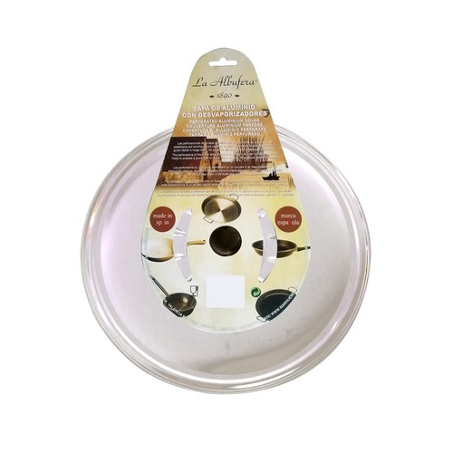Tapa multiusos de aluminio con desvaporizadores para sartenes de 26cm. de diámetro LA ALBUFERA.