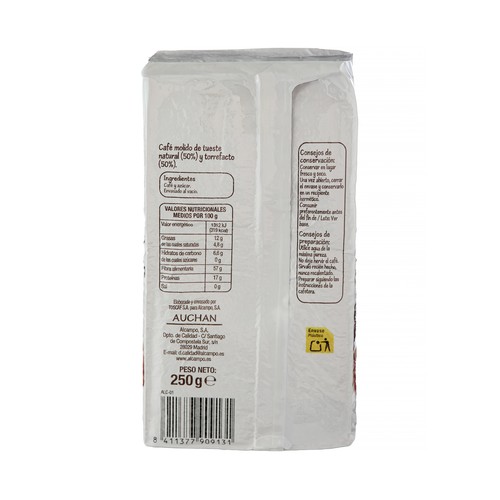PRODUCTO ECONÓMICO ALCAMPO Café molido mezcla 250 g