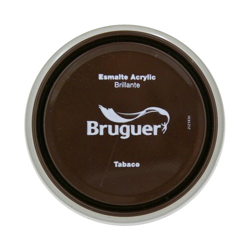 Esmalte decorativo acrílico de color marrón tabaco y acabado brillante BRUGUER 0,75 litros 1 unidad.