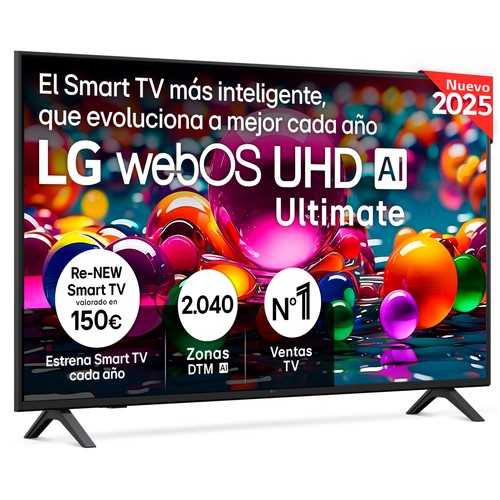 Televisión 127 cm (50") LED LG 50UA75006LA, 4K, Ultra HD, Smart TV, WebOS25 IA, Alexa Google Assistant, USB, 3HDMI, color negro, 60Hz.