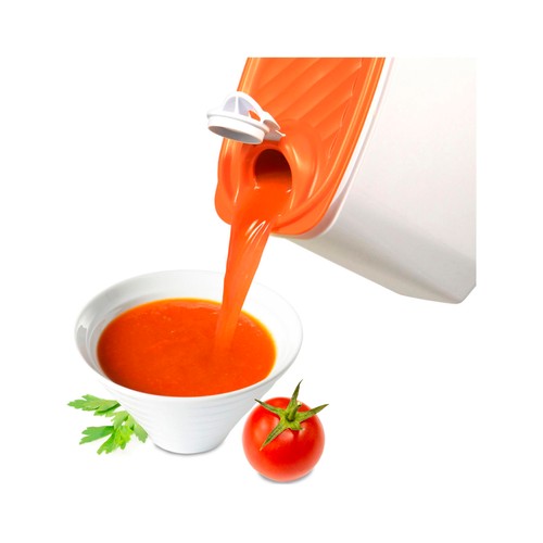Recipiente de plástico porta gazpacho, 19.5x18,5x10 centímetros, 2 litros de capacidad TATAY.