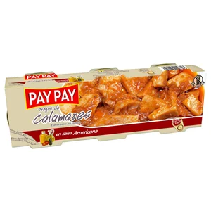 PAY PAY Calamares en trozo con salsa americana lata pack de 3 uds. de 55 g.