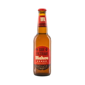 MAHOU Cerveza 5 estrellas sin filtrar botella 33 cl.
