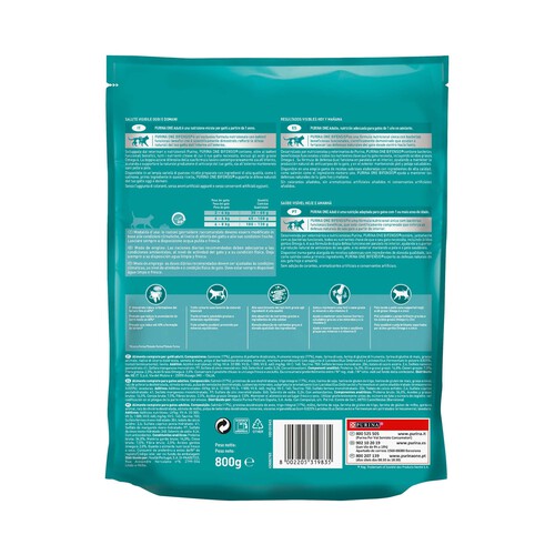 PURINA ONE Pienso para gatos adulto a base de salmón PURINA ONE 800 g.