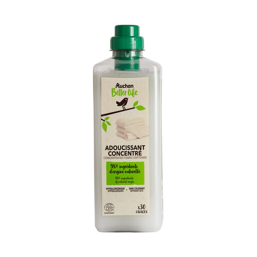 PRODUCTO ALCAMPO Better life Suavizante concentrado ecológico e hipoalergénico 750 ml, 30 lavados. 