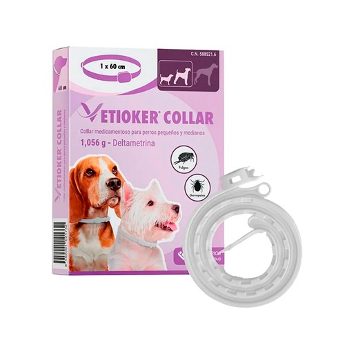 VETIOKER Collar antiparasitario para perros grandes y muy grandes (60cm).