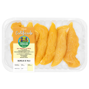 Solomillos de pollo certificado ALCAMPO PRODUCCIÓN CONTROLADA Bandeja