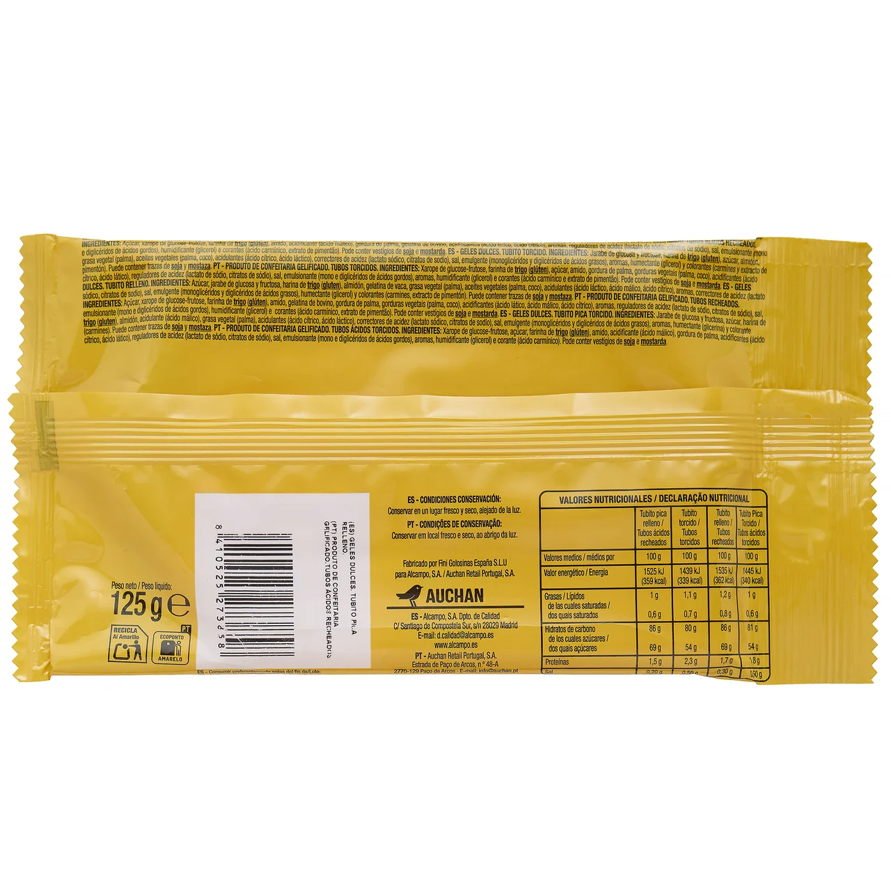 PRODUCTO ALCAMPO Golosinas rellepica rojas 125g