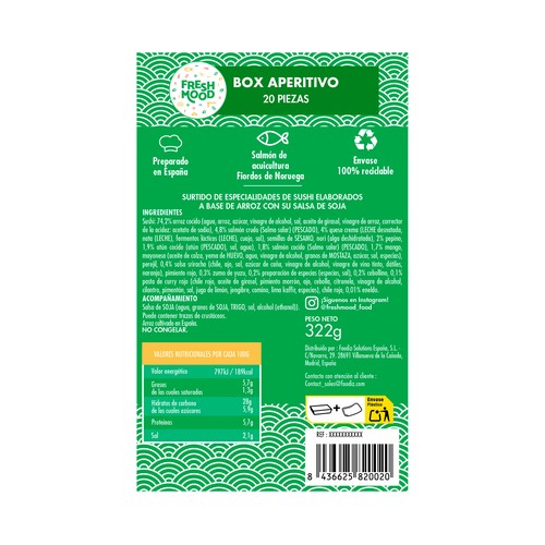 FOODIZ Box aperitivo 20 uds. 322 g.