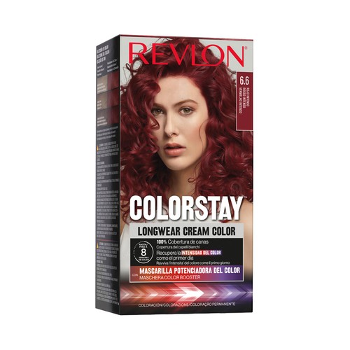REVLON Colorstay Coloración permanente tono 6.6 Rojo intenso.