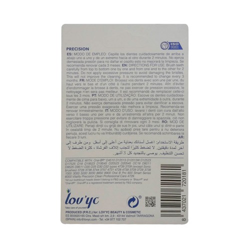 LOV´YC Precision Recambios medios para cepillo eléctrico 4 uds.