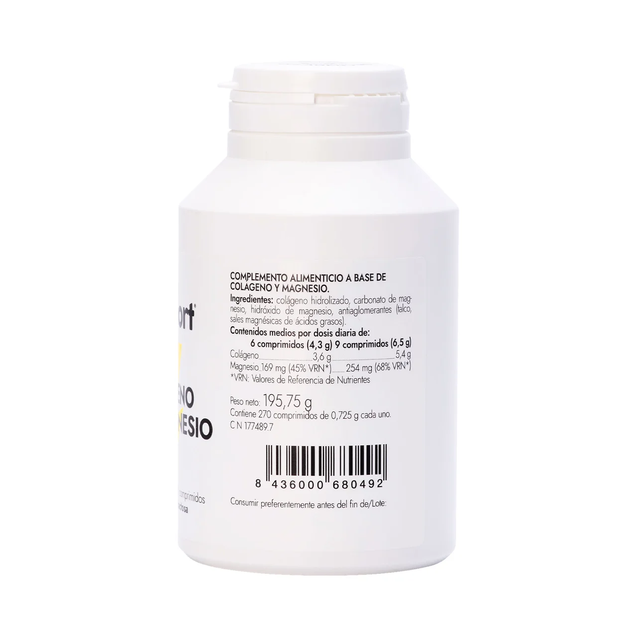 Sport Complemento alimenticio a base de colágeno y magnesio 270 uds.