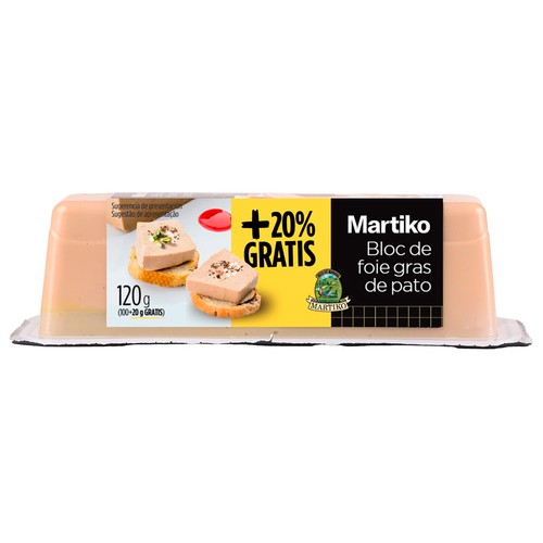 MARTIKO Block de foie gras de pato cocido 100 g.