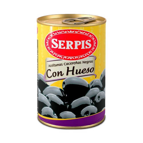 SERPIS Aceituna negra cacereña con hueso SERPIS 160 g.