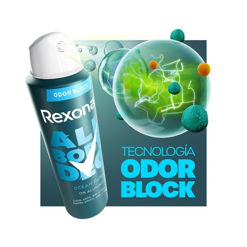 REXONA All body deo ocean rush Desodorante corporal unisex en spray 150 ml.
