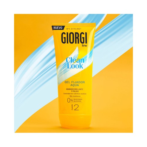 GIORGI Clean look Gel fijador (gomina) fijación 2, con acabado brillante y pulido 170 ml.