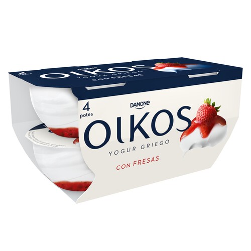 OIKOS Yogur griego con sabor a fresa de Danone 4 x 110 g.
