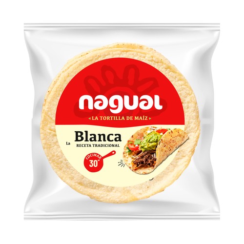 Tortillas Mexicana sin gluten 100 % maíz blanco NAGUAL 8 uds. 200 g.