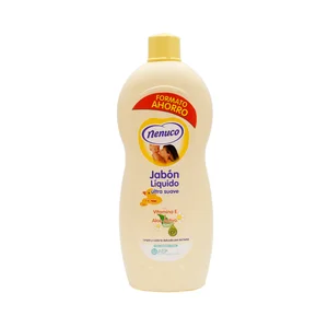 NENUCO Jabón líquido para bebe, ultra suave y enriquecido con vitamina E y aloe vera NENUCO 1125 ml.