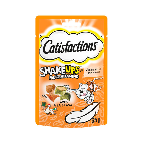 CATISFACTIONS Snaks para gato con sabor a aves a la brasa 55 g.