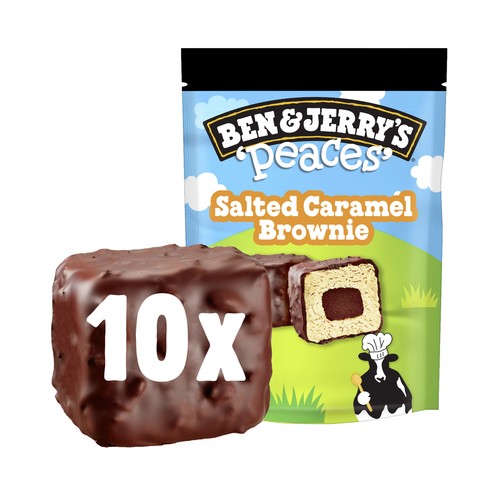 BEN & JERRY´S Mini helado de caramelo saldado con corazón y cobertura de chocolate 10 uds.