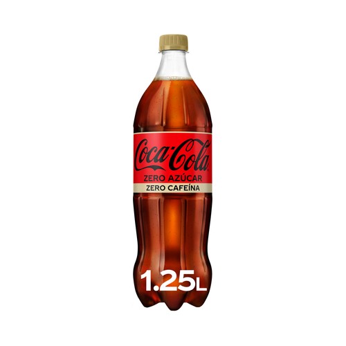 COCA COLA Zero azúcar zero cafeína Refresco de cola botella 1.25 l.