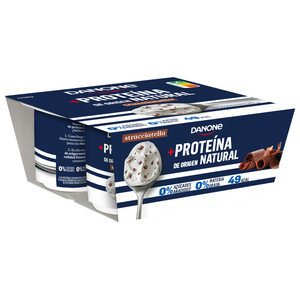 Imagen de DANONE + Proteina Yogur 0 % materia grasa con proteína de origen natural y sabor a stracciatella 4 x 100 g.