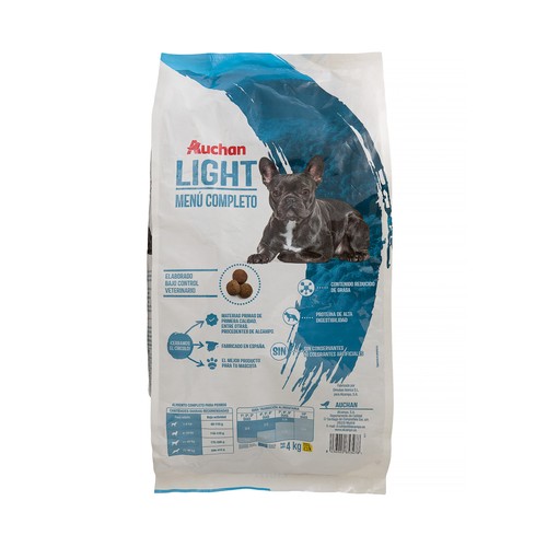 PRODUCTO ALCAMPO Pienso para perros a base de carne y arroz light 4 kg.