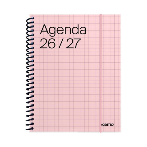 Agenda escolar 26-27 semana vista tamaño A6 color rosa. ADDITIO