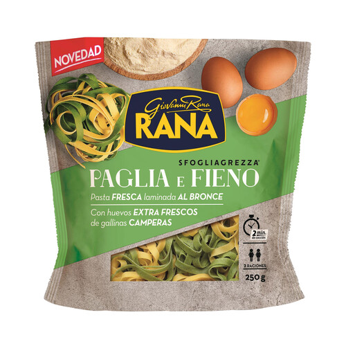 RANA Paglia e fieno de pasta fresca, laminada al bronce RANA 250 g.