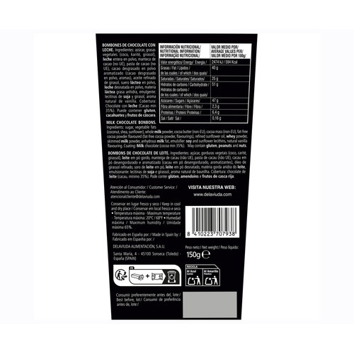 DELAVIUDA Bombones cacaolat 150 g.